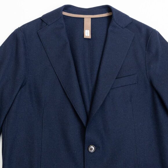 ELEVENTY Sports Jacket Navy Wool Coat Elbow Patch Two Button Blazer US 40 EU 50 - Picture 3 of 15